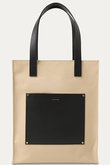 Leather Pocket キャンバストートバッグ