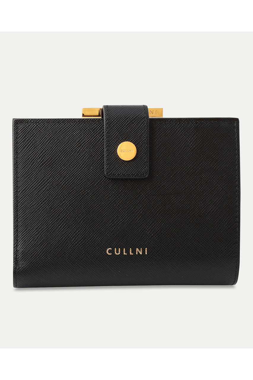 クルニ/CULLNIの【UNISEX】Leather ウォレット with A Clasp(ブラック/WL-005)