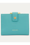 Leather Wallet With A Clasp クルニ/CULLNI ブルーグリーン