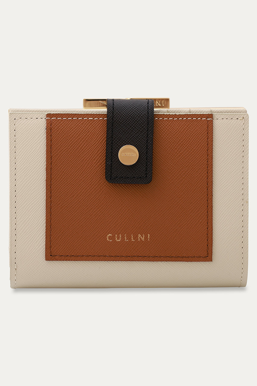 CULLNI 【UNISEX】Leather Combination ウォレット with A Clasp (マッシュルーム×アンバー, ONESIZE) クルニ ELLE SHOP CULLNI 【UNISEX】Leather Combination ウォレット with A Clasp (マッシュルーム×アンバー, ONESIZE) クルニ ELLE SHOP