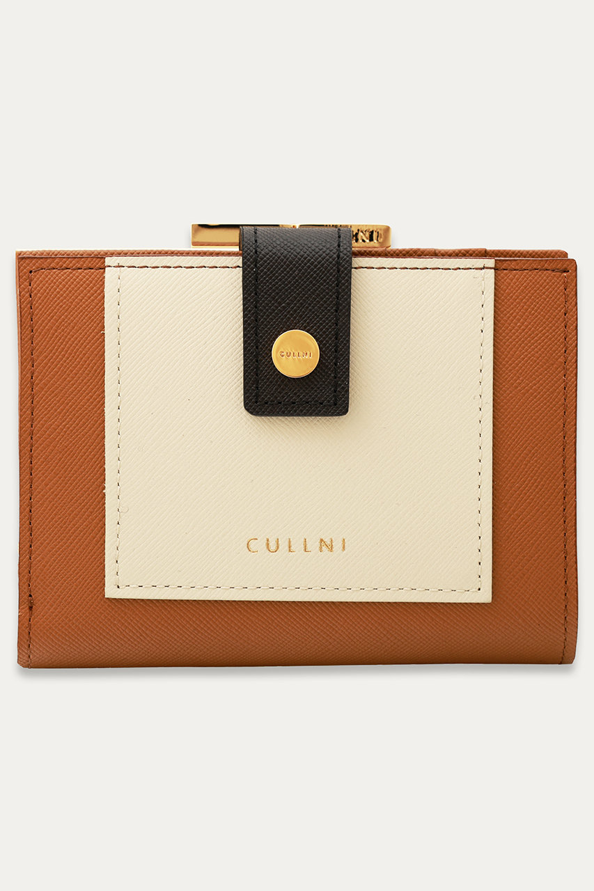 CULLNI 【UNISEX】Leather Combination ウォレット with A Clasp (アンバー×マッシュルーム, ONESIZE) クルニ ELLE SHOP CULLNI 【UNISEX】Leather Combination ウォレット with A Clasp (アンバー×マッシュルーム, ONESIZE) クルニ ELLE SHOP