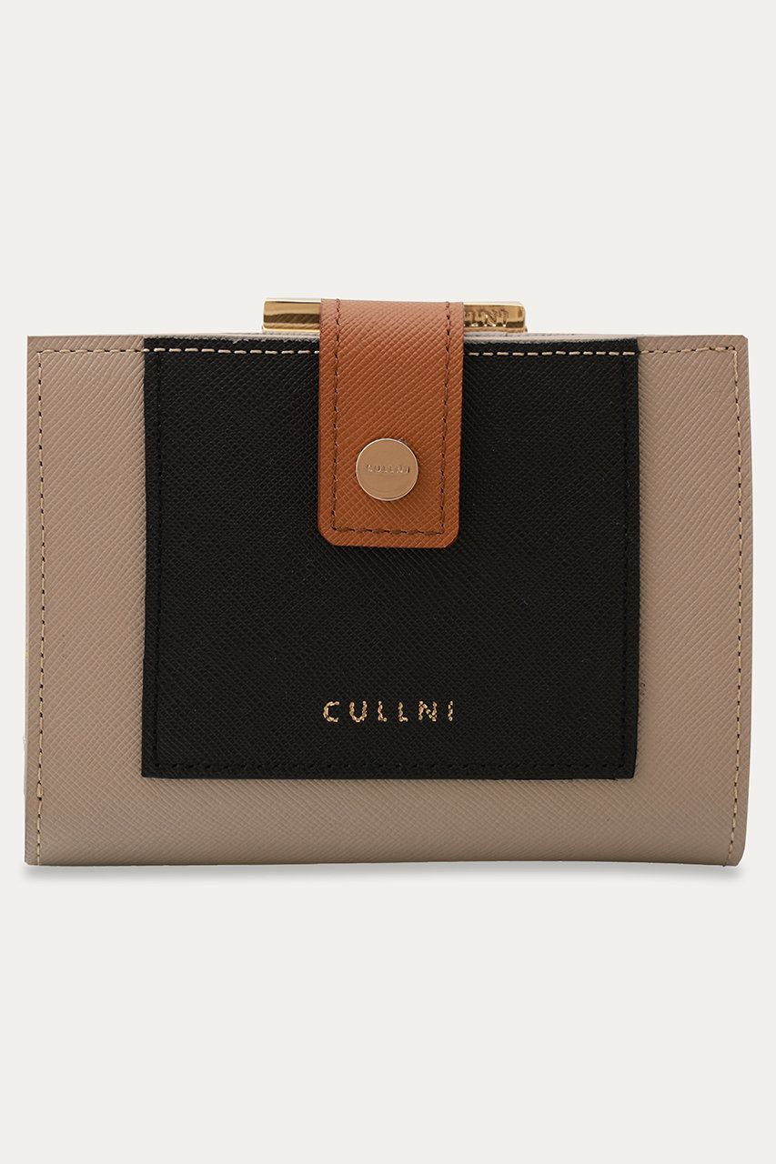 CULLNI 【UNISEX】Leather Combination ウォレット with A Clasp (グレー×アンバー, ONESIZE) クルニ ELLE SHOP CULLNI 【UNISEX】Leather Combination ウォレット with A Clasp (グレー×アンバー, ONESIZE) クルニ ELLE SHOP