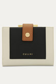Leather Combination ウォレット with A Clasp