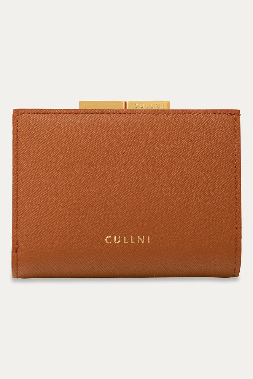 クルニ/CULLNIのLeather ミニウォレット with A Clasp(アンバー/WL-008)