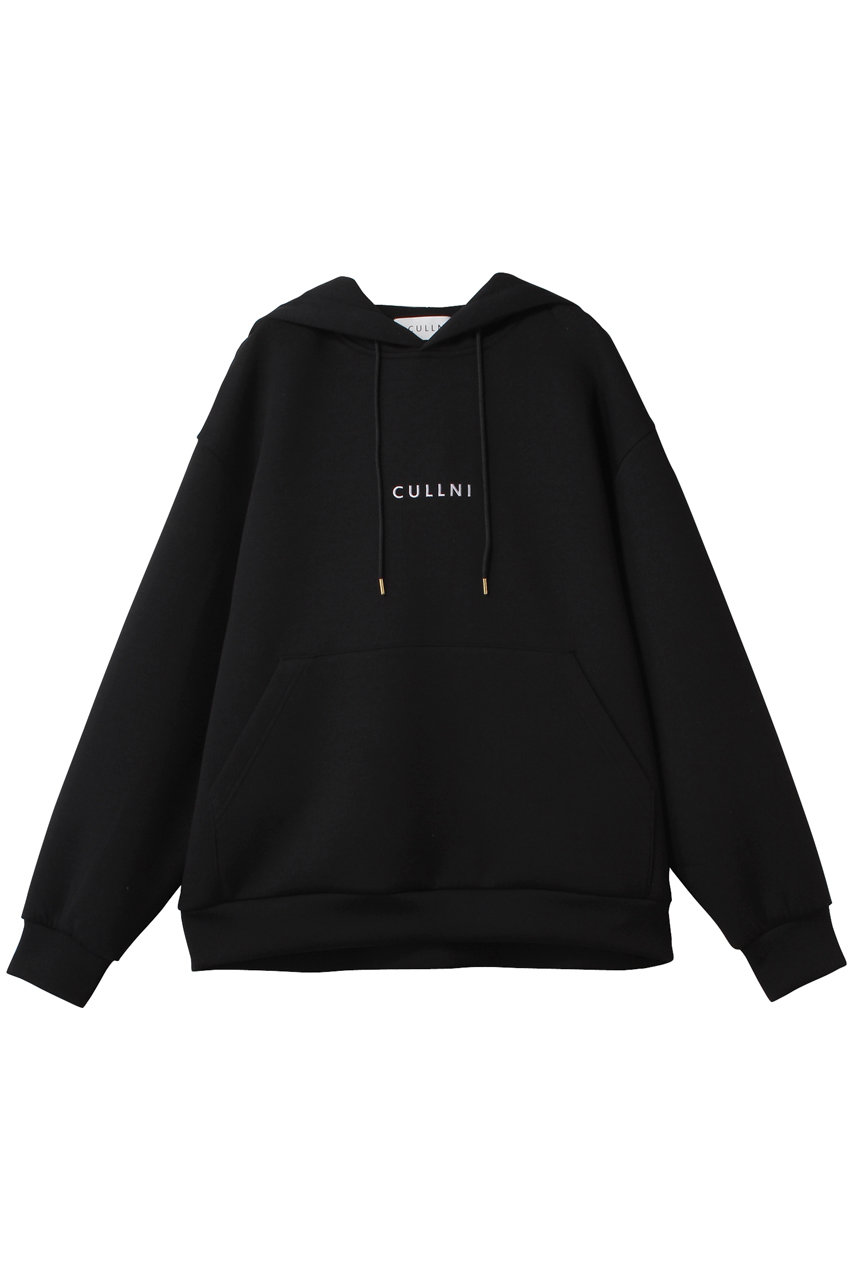 クルニ/CULLNIの【UNISEX】CULLNI ロゴエンブロイダリーフーディー(ブラック/25-SS-008)