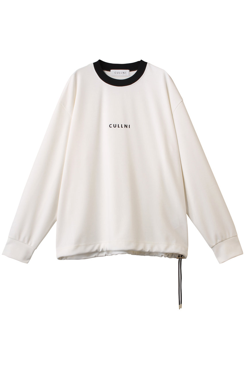 クルニ/CULLNIの【UNISEX】CULLNI ロゴ エンブロイダリー  ドローストリング ポンチローマ プルオーバー(ホワイト/25-SS-010)