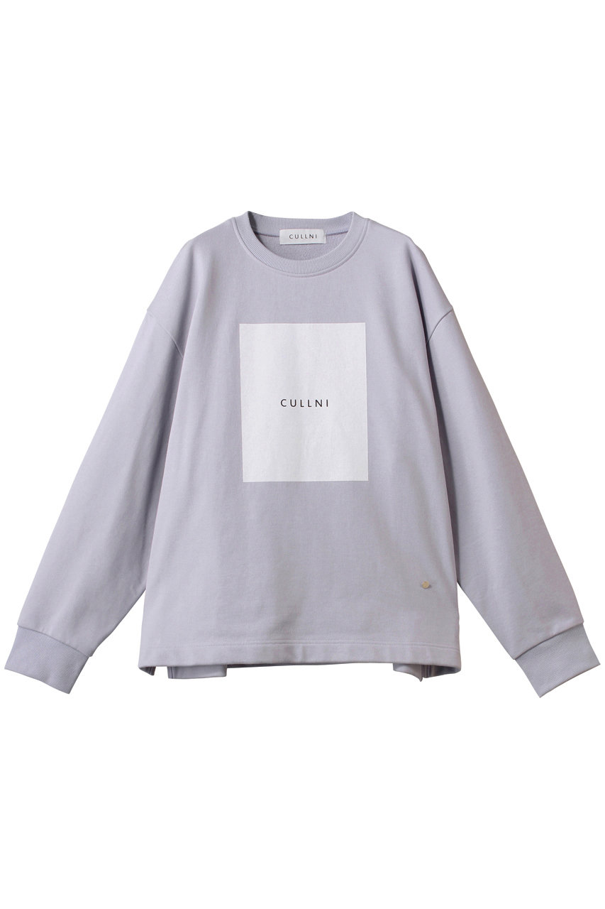 クルニ/CULLNIの【UNISEX】フレンチテリー ボックスロゴプリント ロングスリーブ プルオーバー(ライトパープル/25-SS-037B)