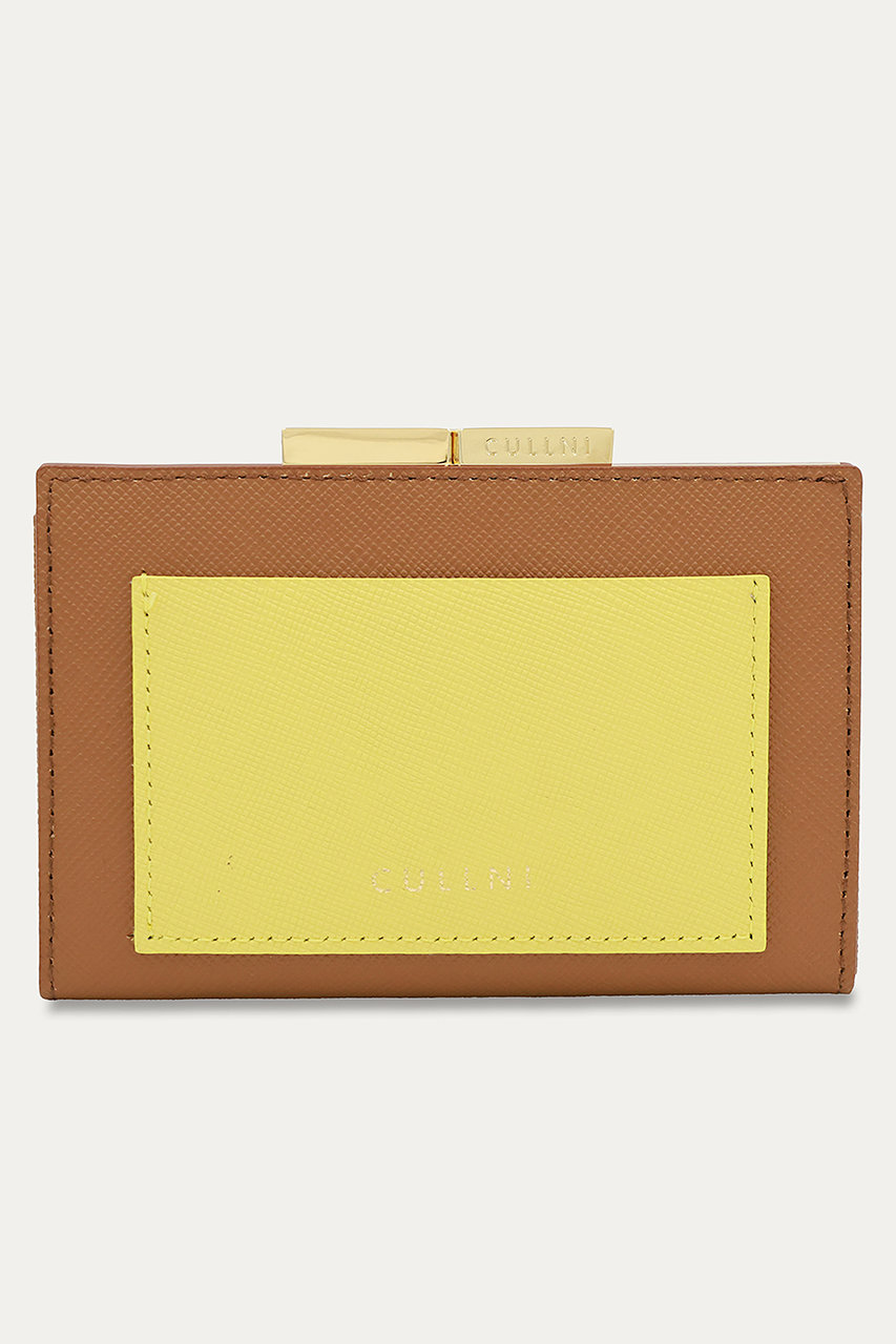 CULLNI Leather Combination カード & コイン ウォレット (アンバー×イエロー, ONESIZE) クルニ ELLE SHOP