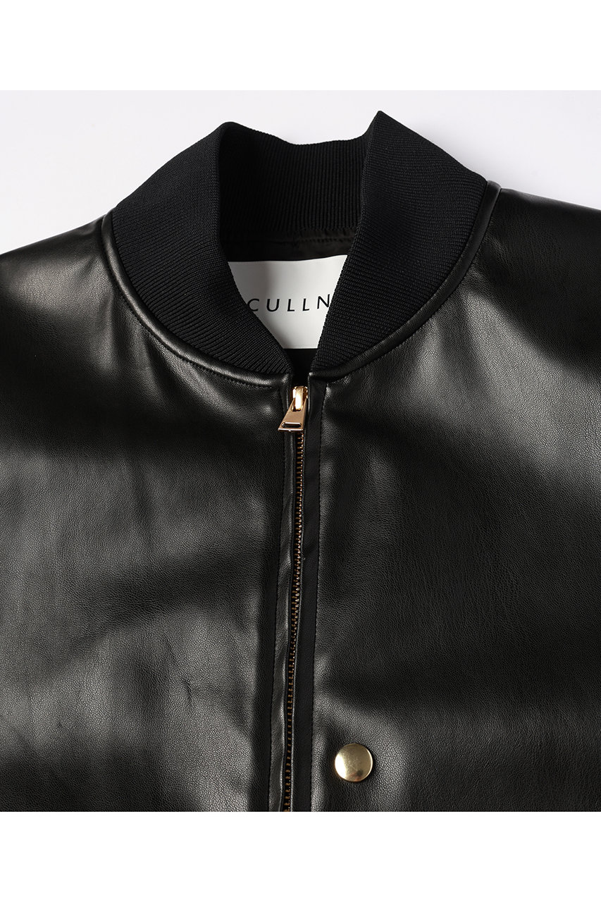 CULLNI(クルニ)｜【UNISEX】フェイクレザー MA-1/ブラック の通販