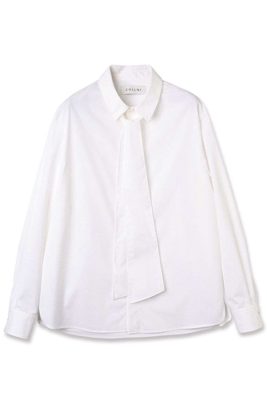 cullni クルニ リボン タイ ボウタイ シャツ ホワイト CULLNI(クルニ)｜【UNISEX】ハイカウントブロード ボウタイ