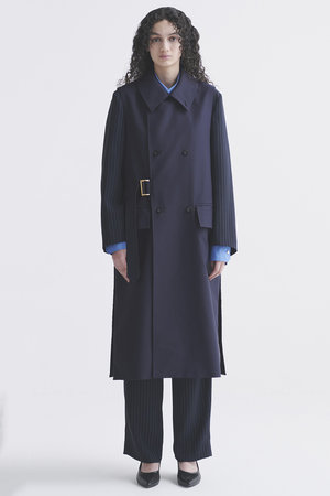 クルニ/CULLNIの【UNISEX】シャンブレーギャバジン タイロッケンロングベスト(110800/110806)