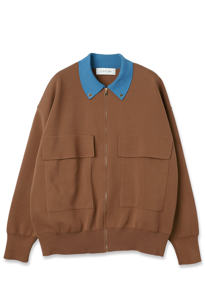 クルニ CULLNI【日本製】カラーブロックニット ブラウン メンズ 1 CULLNI（クルニ）の「STUDIOUS別注 COLOR BLOCK TURTLE KNIT