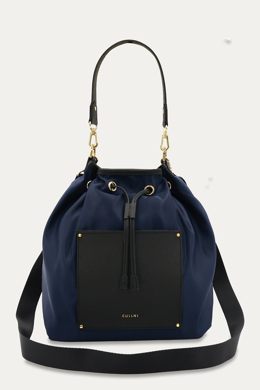 Leather Pocket ハイカウント タフタ バケットバッグ