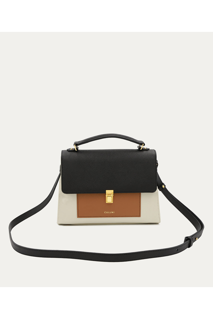 クルニ/CULLNIのClasp lock Leather Pocket ハンドバッグ(マッシュルーム/BG-056)