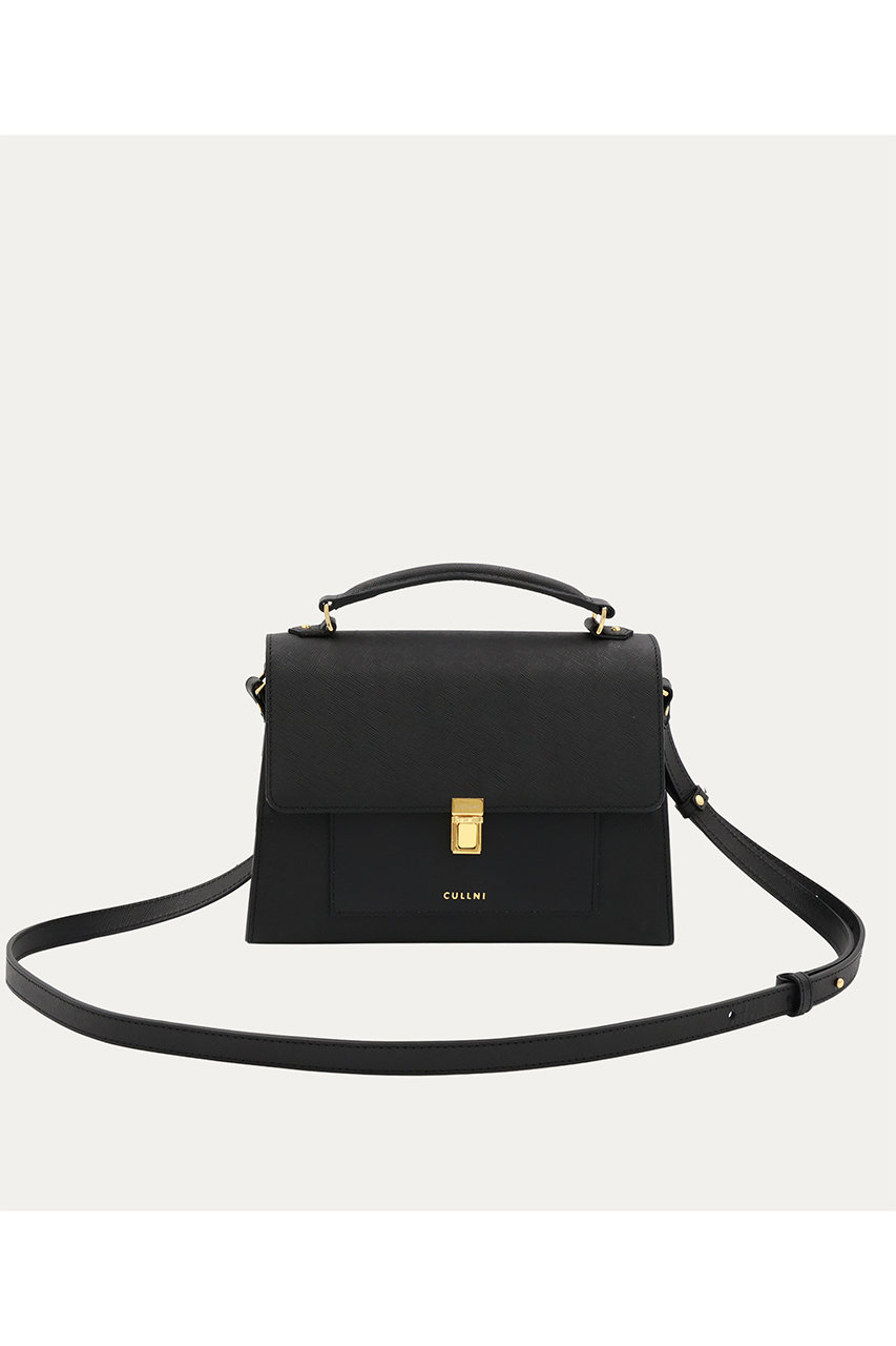 クルニ/CULLNIのClasp lock Leather Pocket ハンドバッグ(ブラック/BG-056)