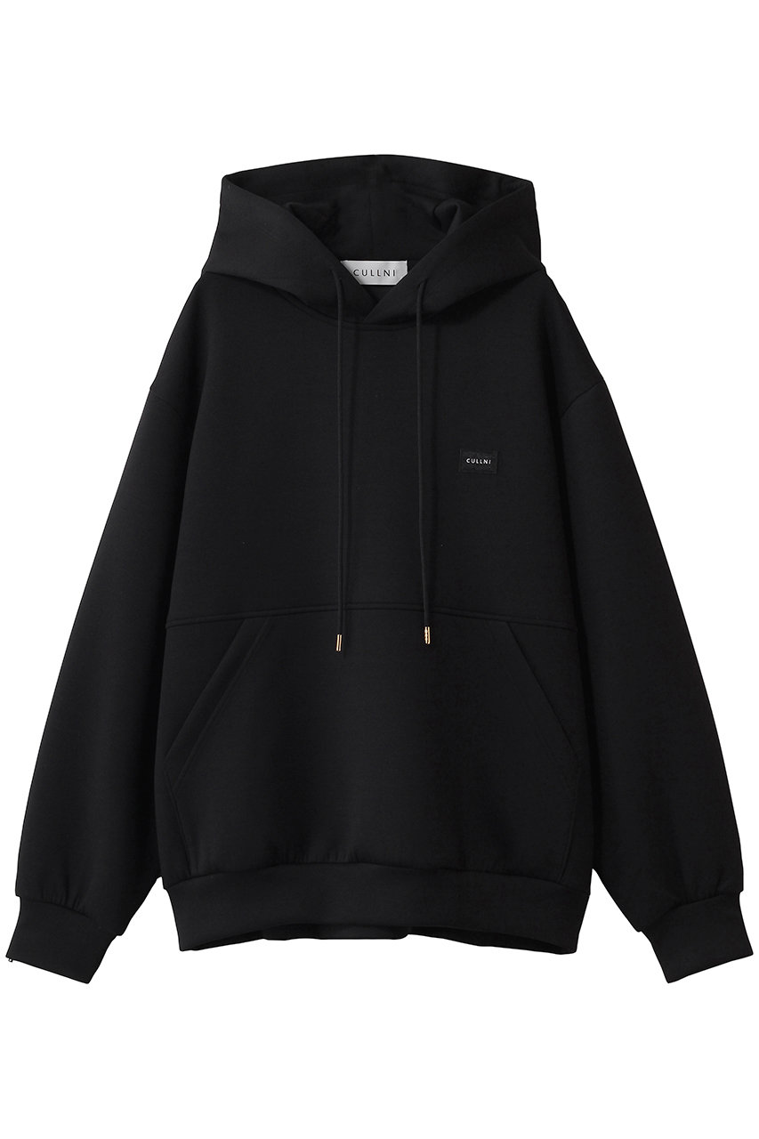 クルニ/CULLNIの【UNISEX】CULLNI エンブロイダリー パッチフーディー(ブラック/BS-016)