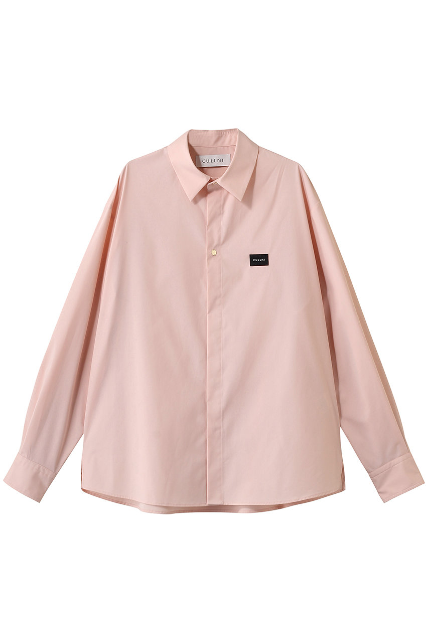 クルニ/CULLNIの【UNISEX】High Count Broadcloth エンブロイダリー パッチシャツ(ピンク/BS-021)