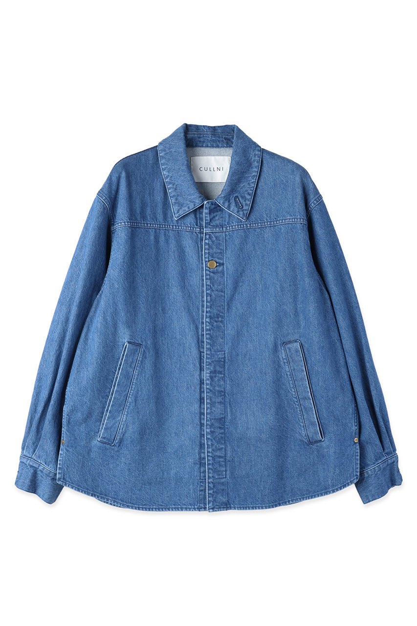 クルニ/CULLNIの【UNISEX】Front Fly デニム ミニマムジャケット(ブルー/DM-008)