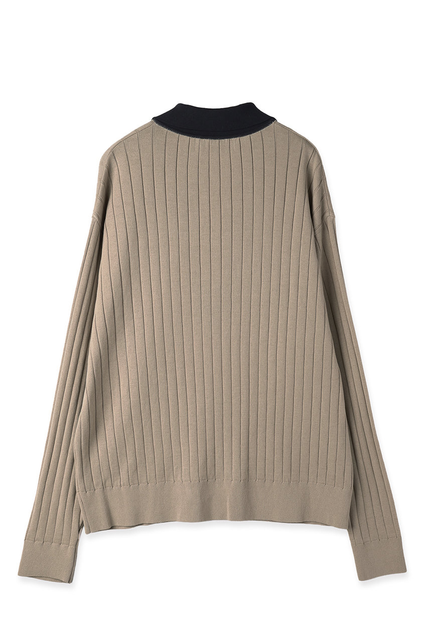 CULLNI(クルニ)|【UNISEX】ワイド リブ スキッパー カラー ニットプル CULLNI(クルニ)|【UNISEX】ワイド リブ スキッパー カラー ニットプル