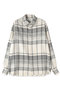 【UNISEX】Sheer Tile Check Chin Tab シャツ クルニ/CULLNI
