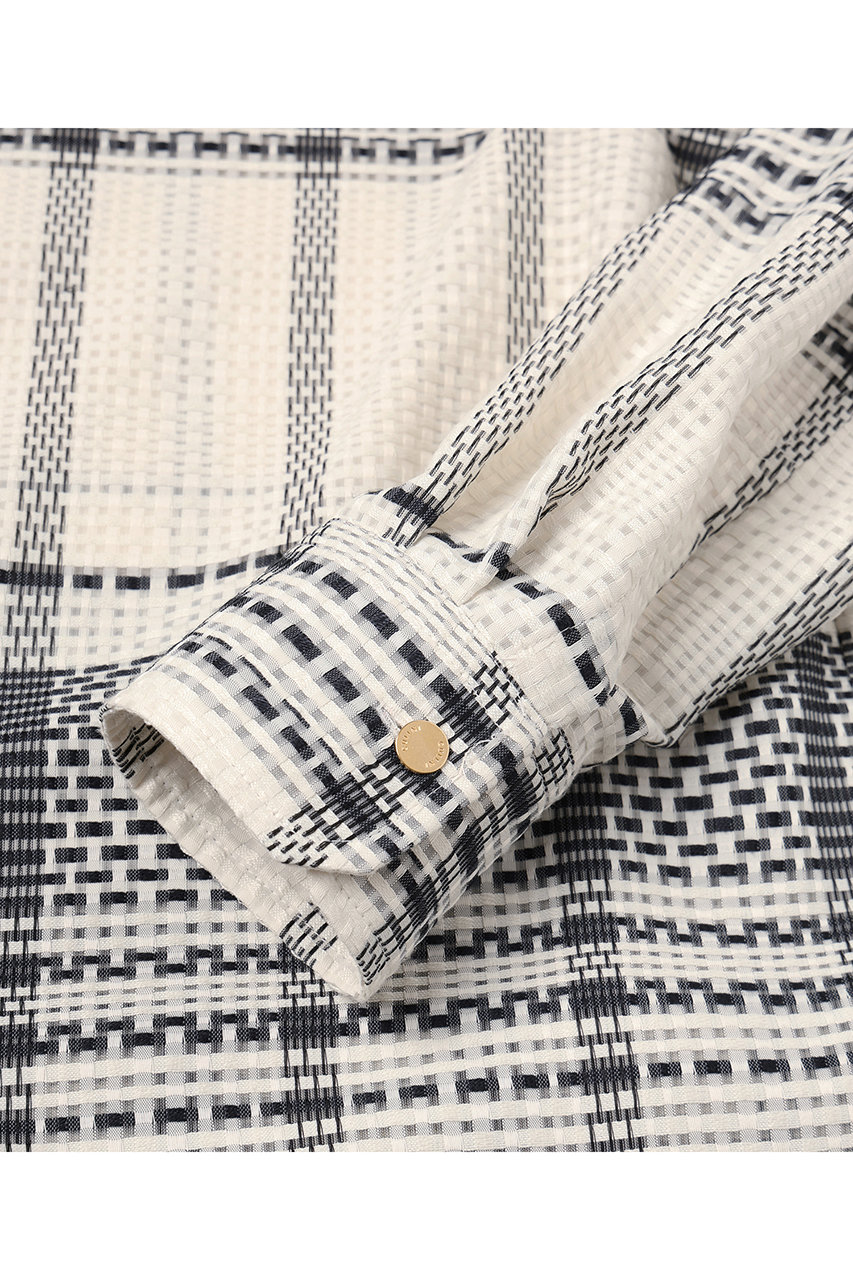 CULLNI(クルニ)｜【UNISEX】Sheer Tile Check Chin Tab シャツ