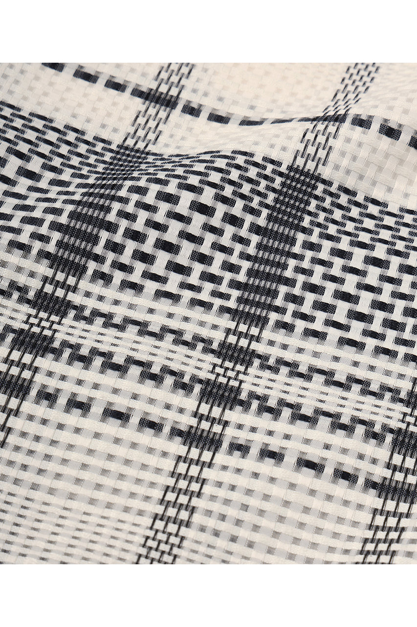 CULLNI(クルニ)｜【UNISEX】Sheer Tile Check Chin Tab シャツ