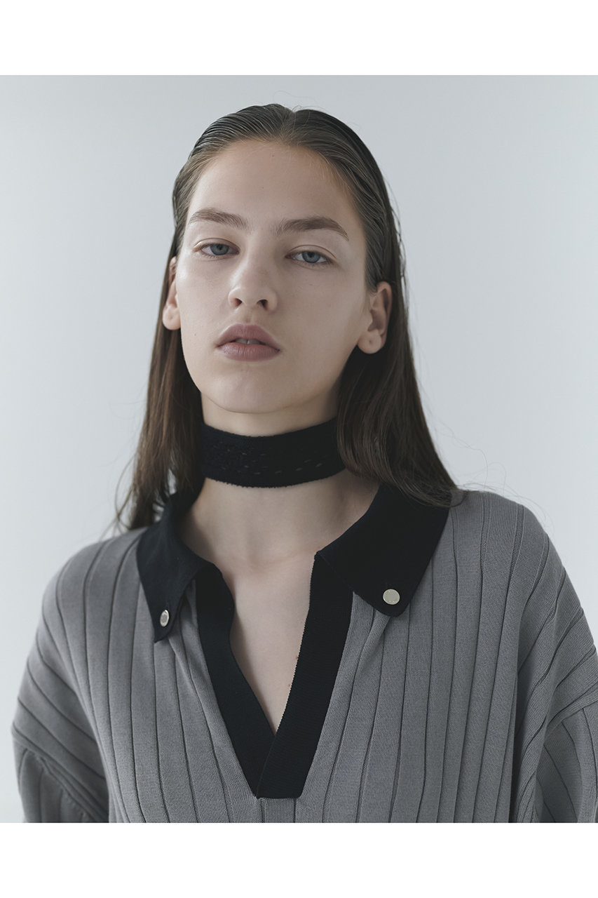 CULLNI(クルニ)｜【UNISEX】ワイド リブ スキッパー カラー ショート