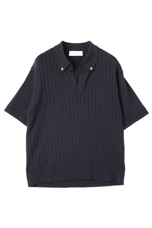 クルニ/CULLNIの【UNISEX】ワイド リブ スキッパー カラー ショートスリーブ ニット(110300/110301)