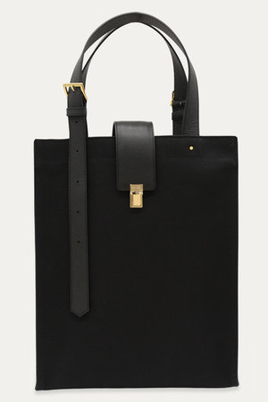 クルニ/CULLNIのLeather Flap アジャスタブル ベルト キャンバス トートバッグ(120200/120201)