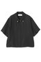 【UNISEX】Dry Double Cloth ジップ アップ ショートスリーブ ボタン-ダウン コンパクトシャツ クルニ/CULLNI ブラック