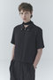 【UNISEX】Dry Double Cloth ジップ アップ ショートスリーブ ボタン-ダウン コンパクトシャツ クルニ/CULLNI