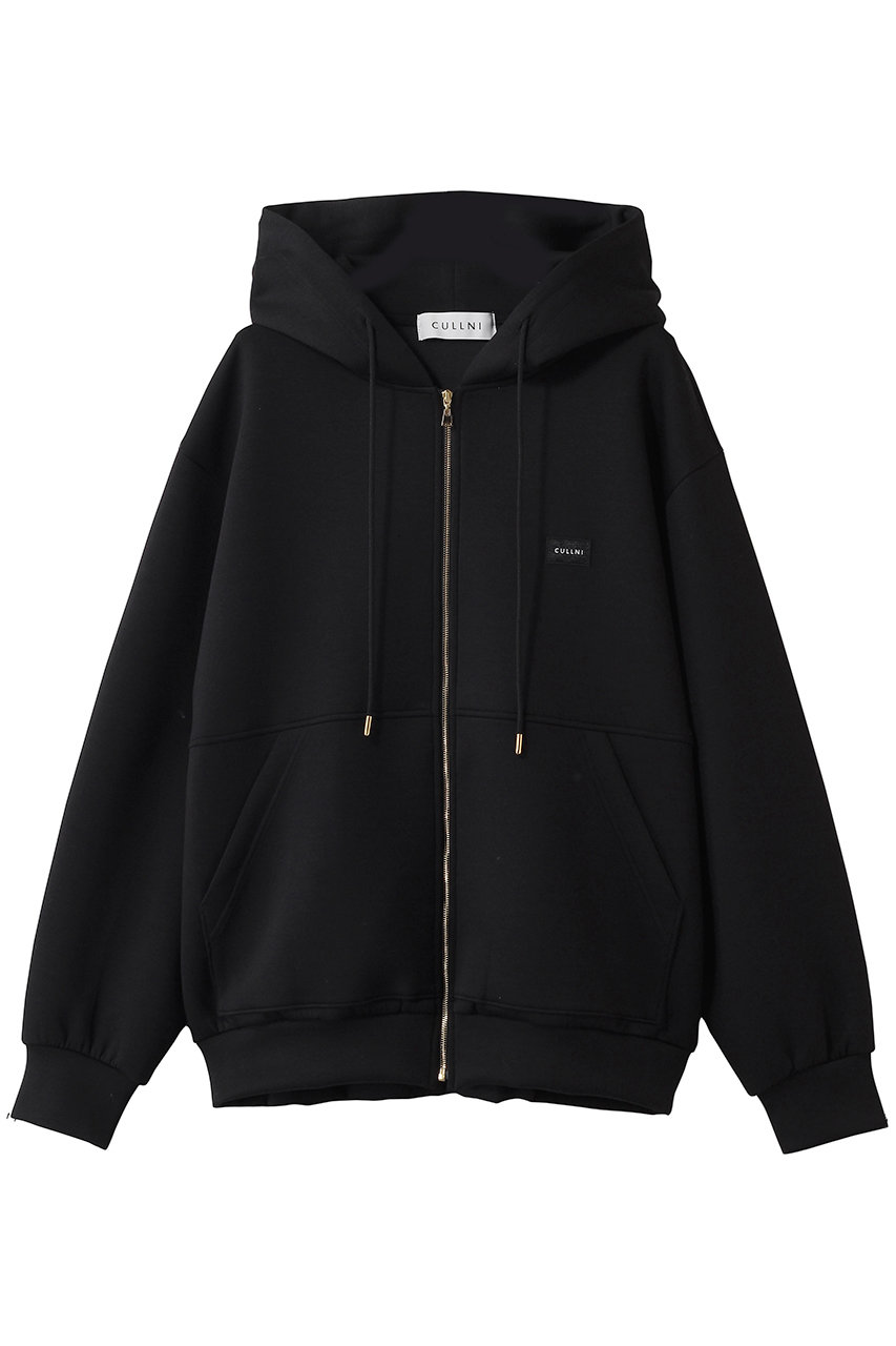 クルニ/CULLNIの【UNISEX】CULLNI エンブロイダリー パッチジップアップフーディー(ブラック/BS-017)