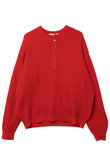 【UNISEX】オーガニックコットンワッフルミニマルヘンリーネックプルオーバー