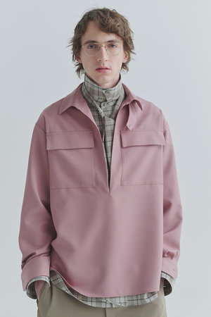クルニ/CULLNIの【UNISEX】ドライギャバジンスキッパーカラーロングスリーブシャツ(110400/110403)