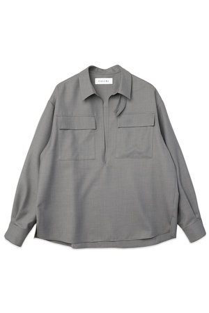 クルニ/CULLNIの【UNISEX】ドライギャバジンスキッパーカラーロングスリーブシャツ(110400/110403)