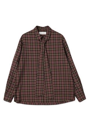 クルニ/CULLNIの【UNISEX】タータンチェックボウタイロングスリーブシャツ(110400/110403)