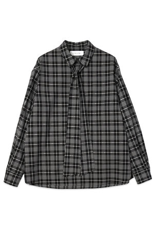 クルニ/CULLNIの【UNISEX】タータンチェックボウタイロングスリーブシャツ(110400/110403)