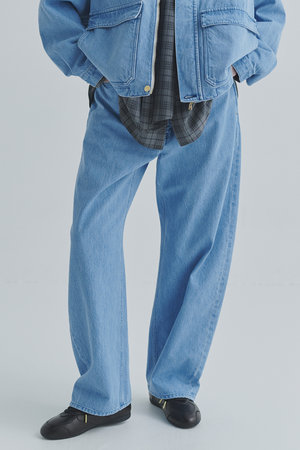 クルニ/CULLNIの【UNISEX】ヘビーブリーチウォッシュ12oz デニムワイドカーヴパンツ(110600/110604)
