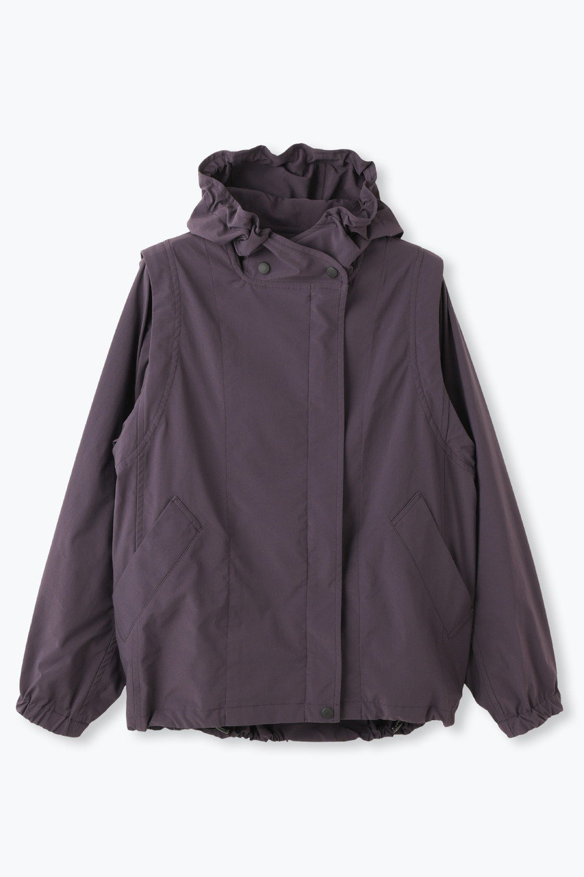 lelill ハイテク2WAYフードコート (パープル, 38) レリル ELLE SHOP
