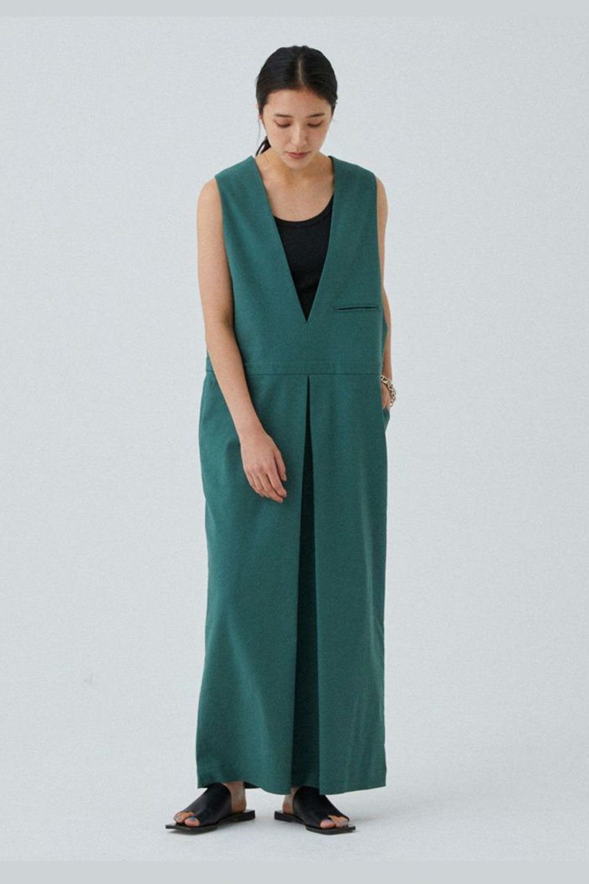 オリーブグリーン サロペット eLur lelill(レリル)｜PEリネンサロペット/グリーン の通販｜ELLESHOP