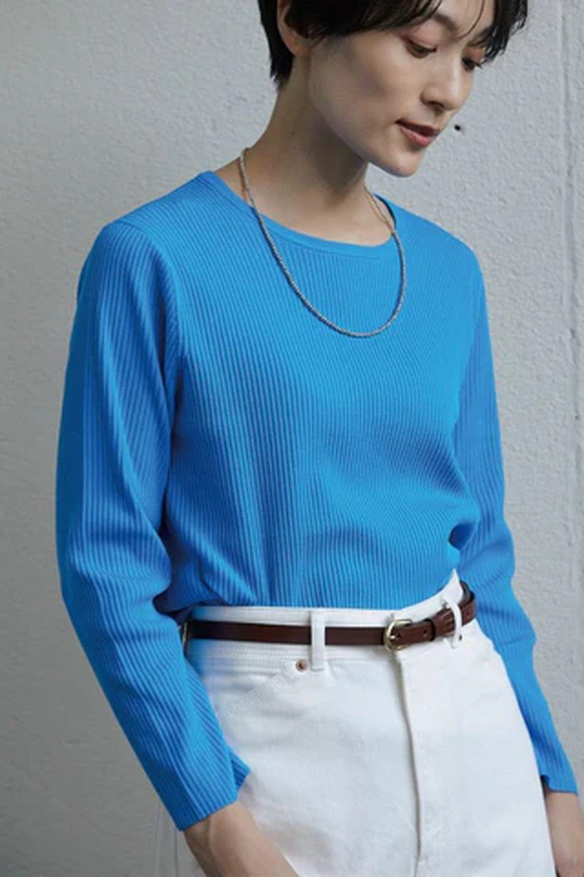 lelill(レリル)｜ハイテクリブニット3/4/オフホワイト の通販