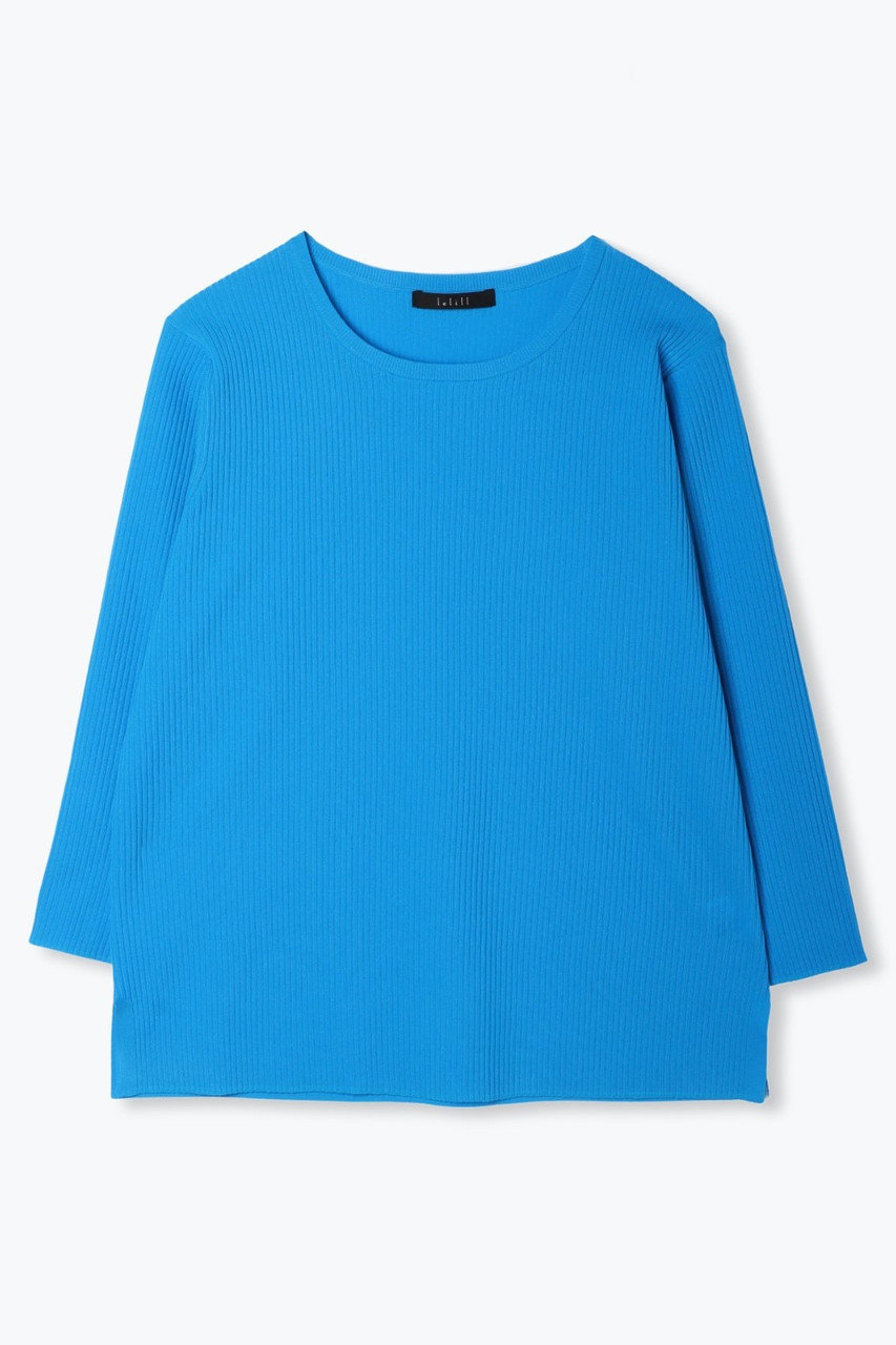 レリル/lelillのハイテクリブニット3/4(ブルー/12412012)