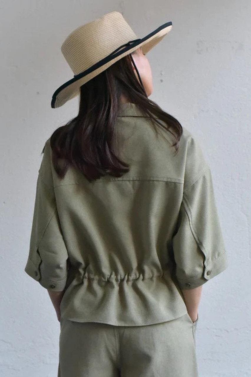 lelill レリル　タグ付き新品　ミリタリーシャツ　カーキ lelill(レリル)｜オープンカラーミリタリーシャツ/カーキ の通販