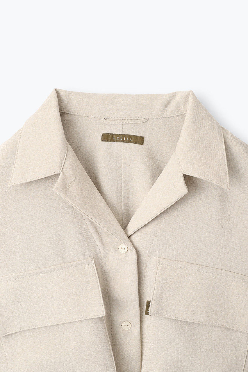 lelill レリル　タグ付き新品　ミリタリーシャツ　カーキ lelill(レリル)｜オープンカラーミリタリーシャツ/カーキ の通販