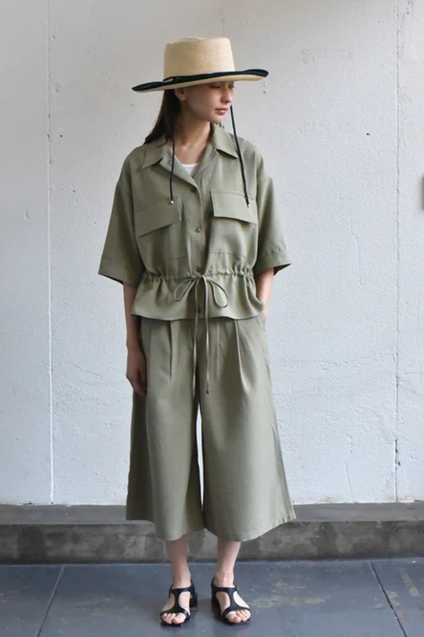 lelill レリル　タグ付き新品　ミリタリーシャツ　カーキ lelill(レリル)｜オープンカラーミリタリーシャツ/カーキ の通販