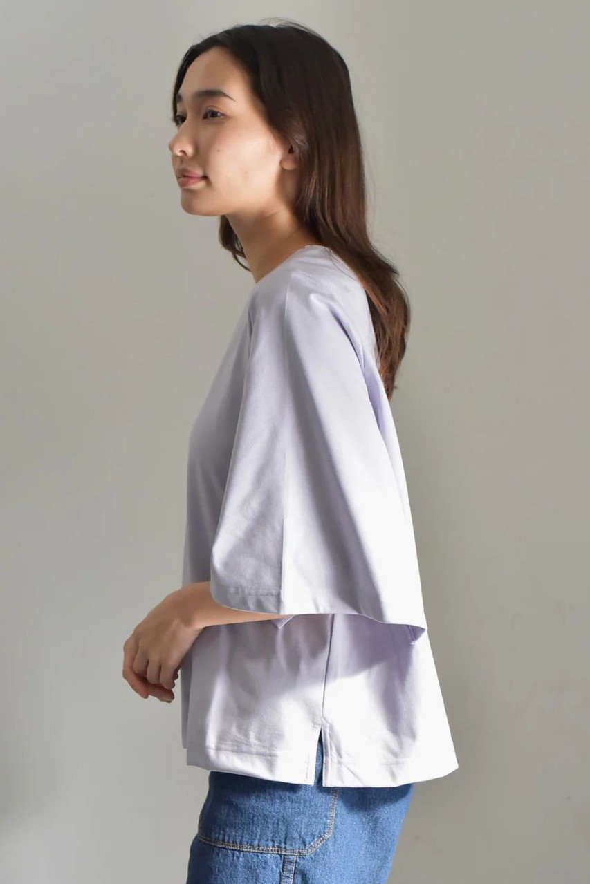 lelill(レリル)｜スリットスリーブTシャツ/オフホワイト の通販