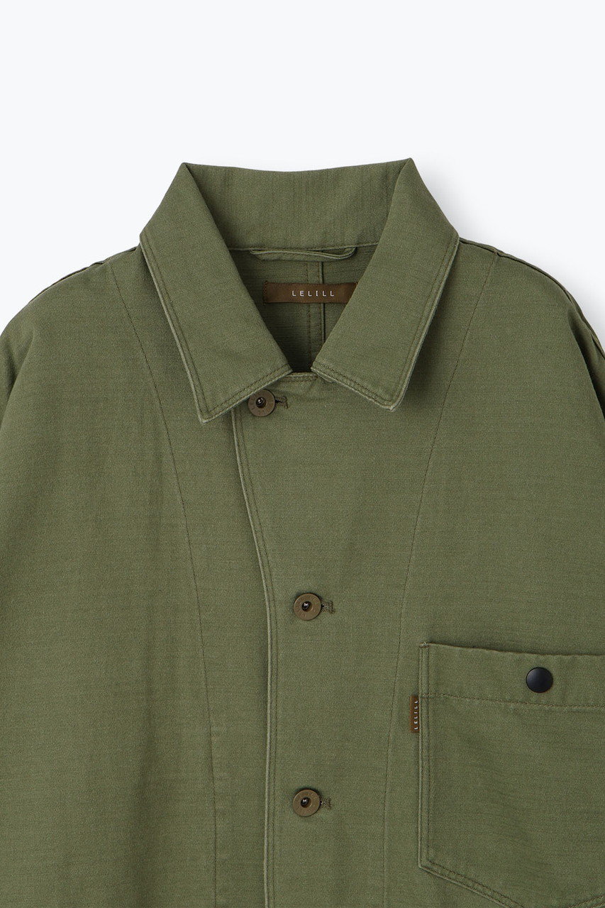 lelill レリル　タグ付き新品　ミリタリーシャツ　カーキ 現行完売品✨lelill レリル リップストップミリタリーシャツ カーキ M