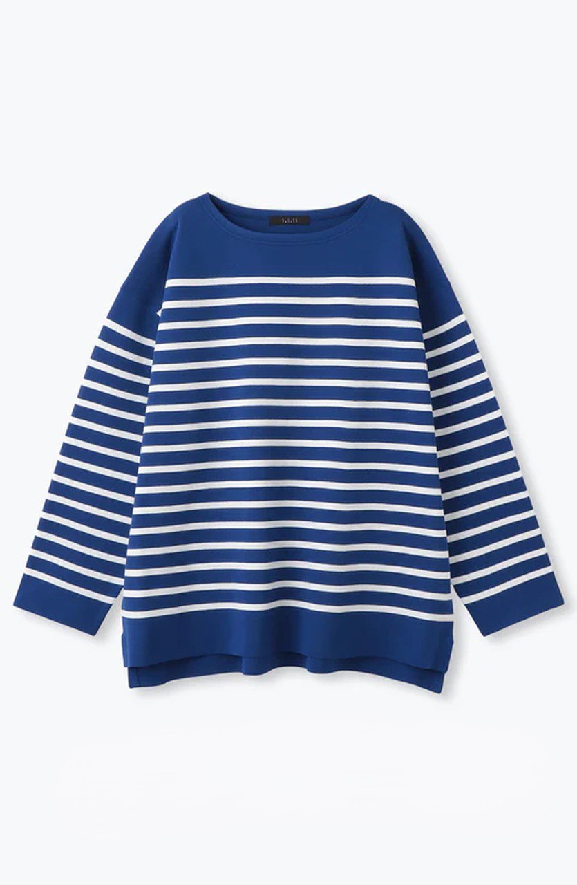 レリル/lelillのハイテクボートネックニット（オーバーサイズ）(ブルー/12542222)