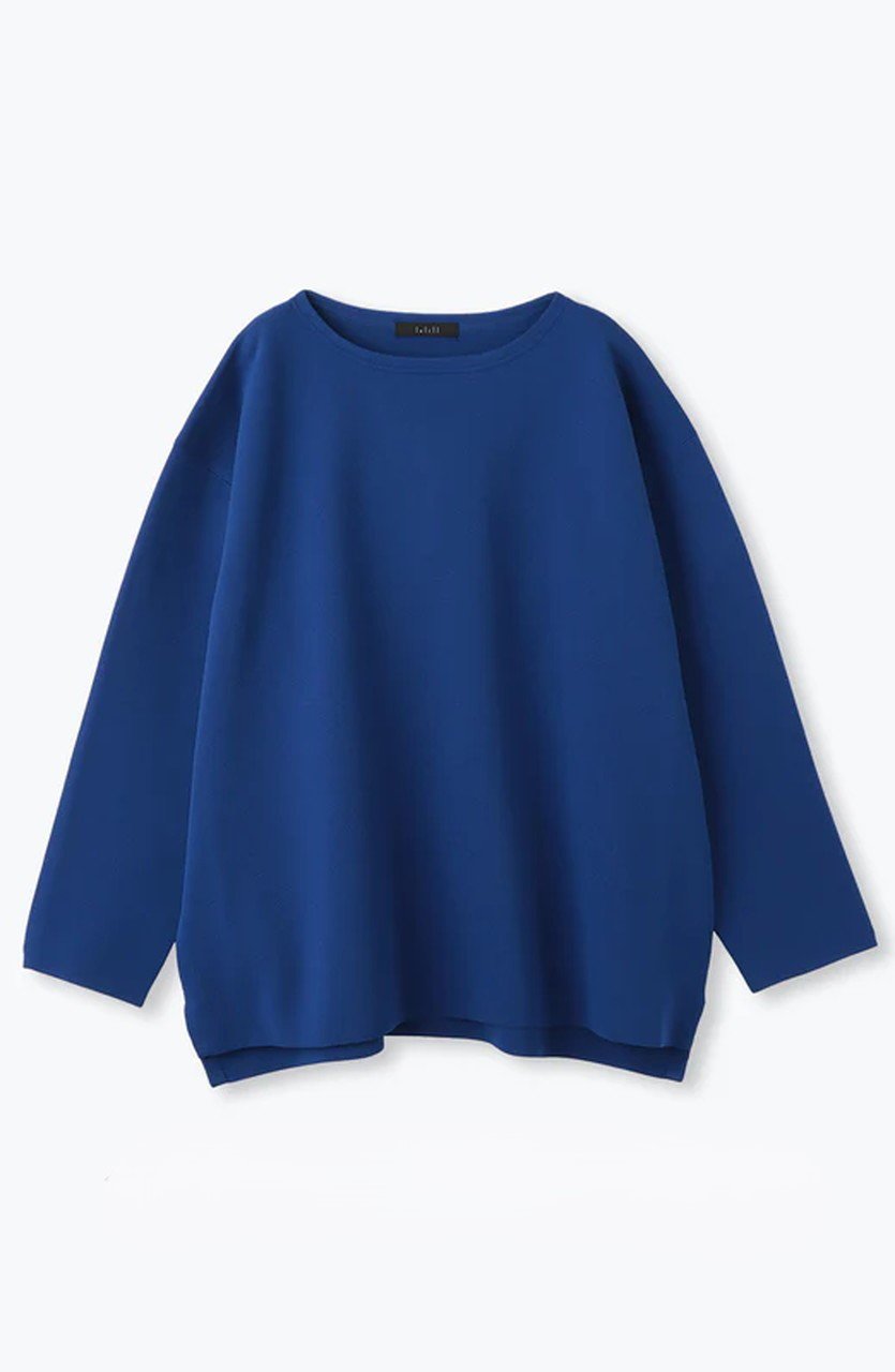 レリル/lelillのハイテクボートネックニット（オーバーサイズ）(ブルー/12542222)