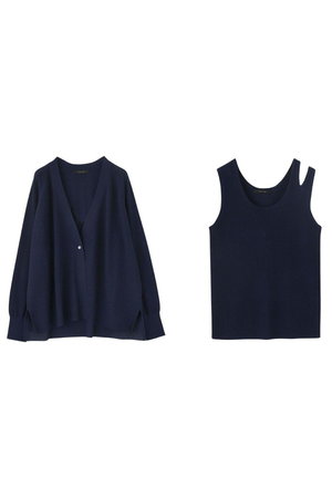 レリル/lelillの【Limited Price】ビスリネンリブカーデ+ノースリーブ